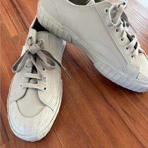 Superga 2630 Cownappau Sneaker Leather Sz39/US8 Gray Comfy Walking Minimalist